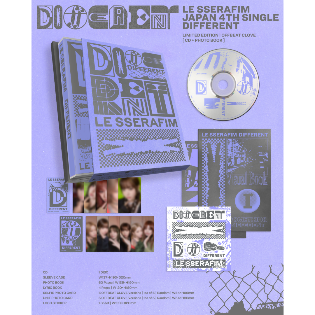 LE SSERAFIM - DIFFERENT - Limited Edition | Offbeat Clover [CD + LE SSERAFIM - DIFFERENT - Limited Edition | Offbeat Clover [CD +
