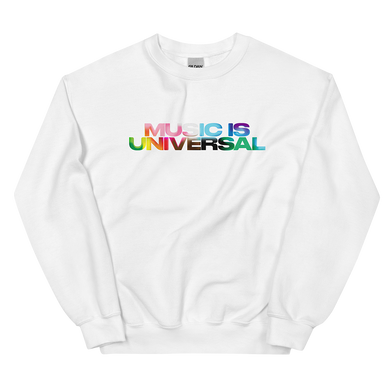 Music Is Universal Crewneck Sweatshirt (White) Front