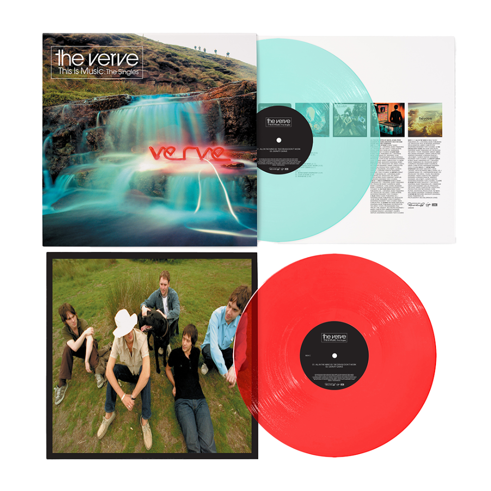 This Is Music The Singles Limited Edition (2LP) Album Cover With Blue And Red Transparent Vinyls