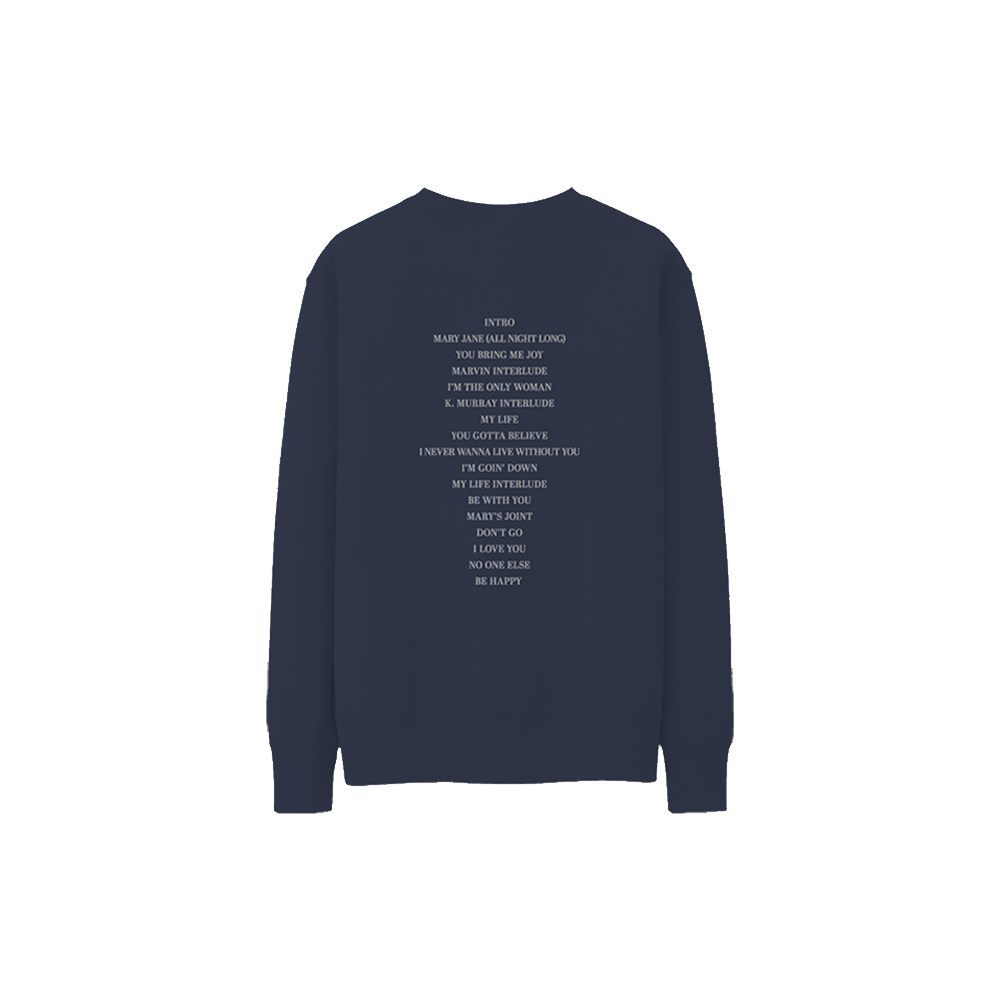 Mary J. Blige - My Life Tracklist Crewneck (Navy) - Back