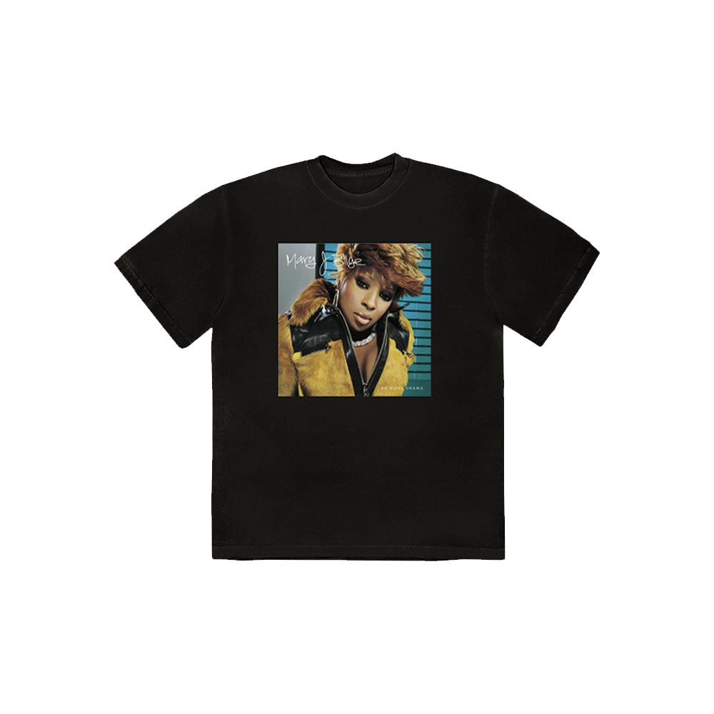 Mary J. Blige - No More Drama Tracklist T-Shirt (Black) - Front