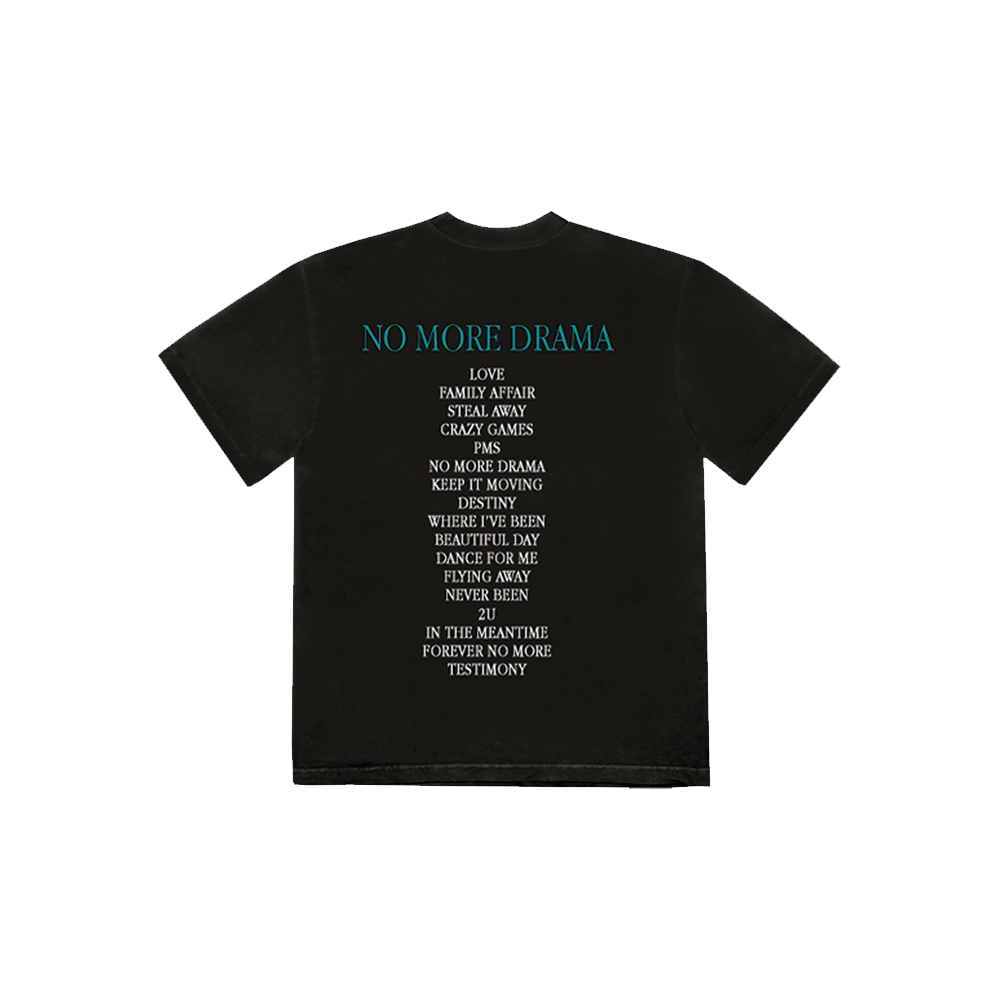 Mary J. Blige - No More Drama Tracklist T-Shirt (Black) - Back