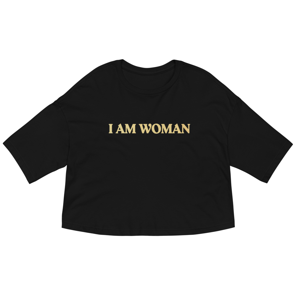 I Am Woman Crop Top (Black)