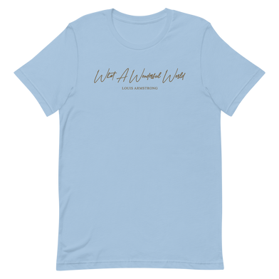 What A Wonderful World Khaki T-Shirt – Louis Armstrong Official Store