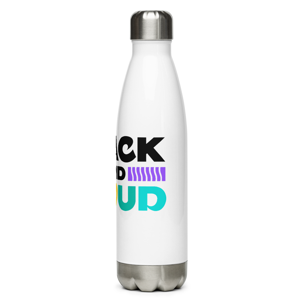 Black & Proud Water Bottle Left Side