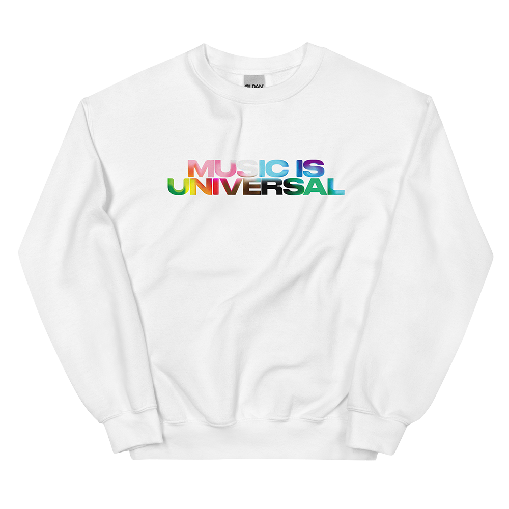 Music Is Universal Crewneck Sweatshirt (White) Front