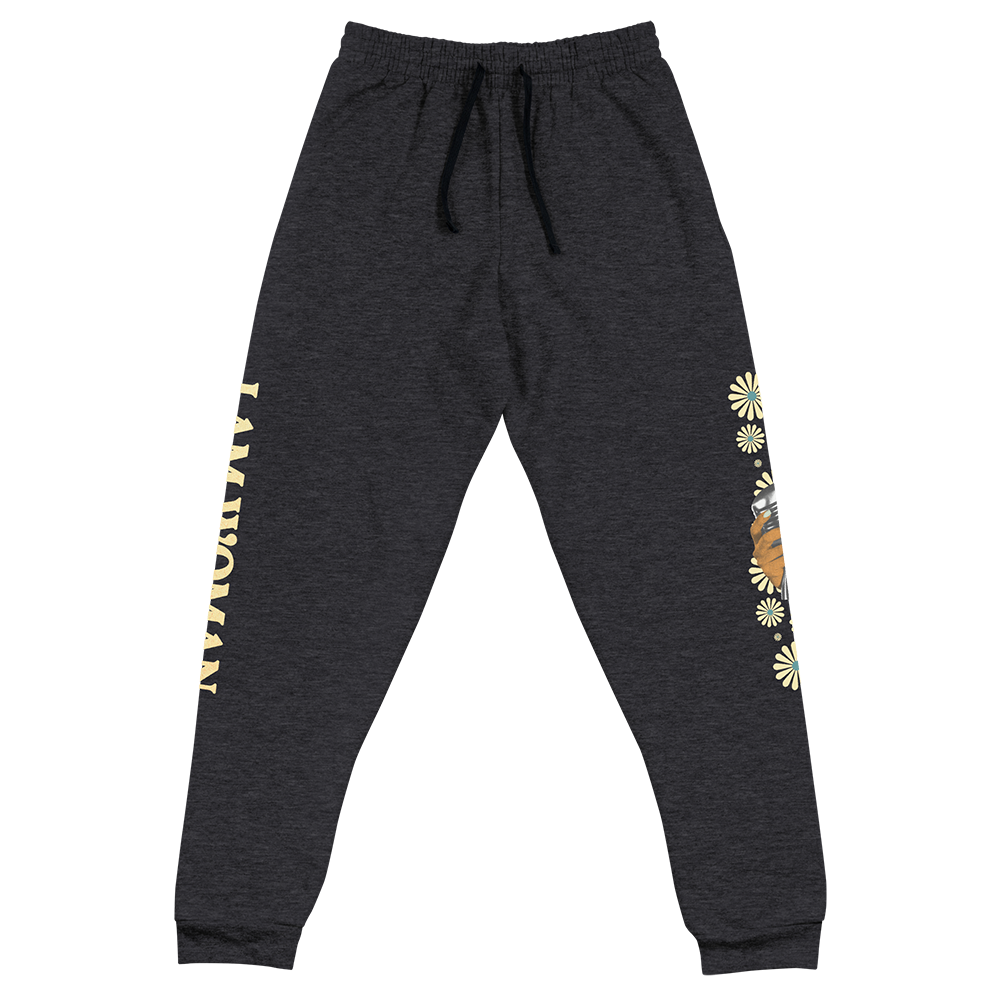 I Am Woman Joggers (Black) - Front