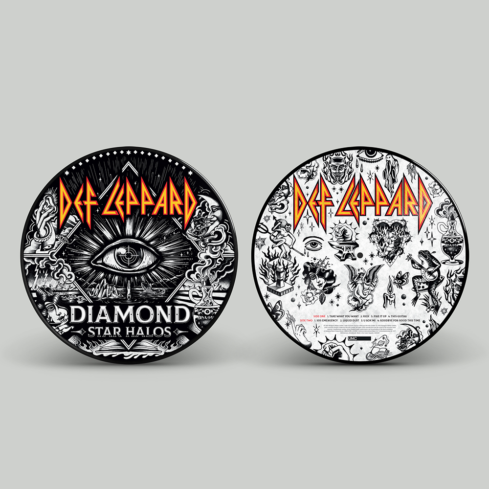 Def Leppard - Diamond Star Halos Limited Edition Picture Disc 2LP - Disc 1 Front and Back